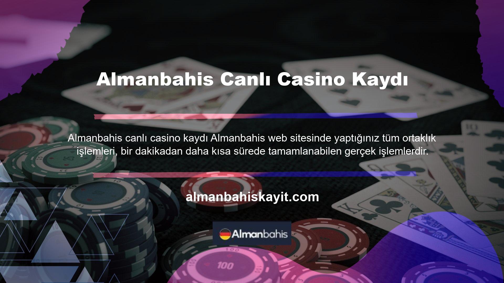 Almanbahis canlı casino fırsatlarından yararlanmak isteyen kullanıcılar mevcut adreslerinden kolayca hesap açabilirler